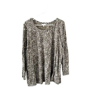 Lucky Brand Women's Multi Floral Print Long-Sleeve Top Size 3XL